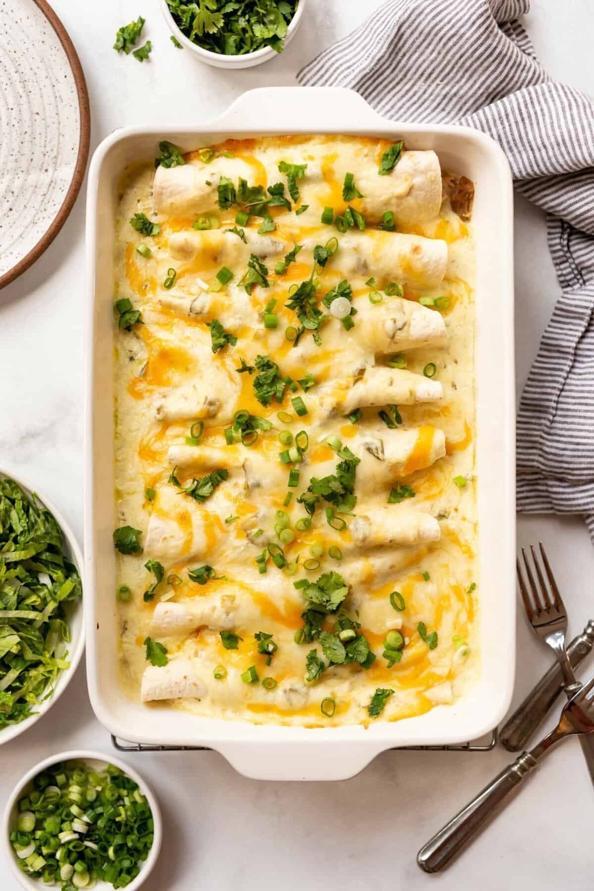 Green Chile Chicken Enchiladas
