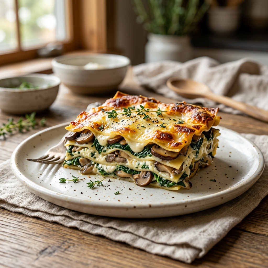 Mushroom & Spinach Lasagna
